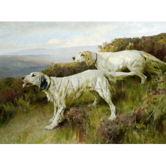 РЕПРОДУКЦИИ НА КАРТИНИ Два английски сетера на лов (1928)